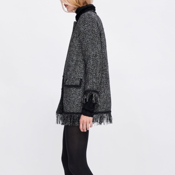 Zara tweed jacket with metallic thread - Picture 4 of 5